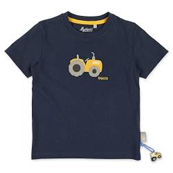 Sigikid Jungen Sigikid T-shirt aus Bio-baumwolle für Mini Jungen in Den Größen 98 Bis 128 T Shirt, Dunkelblau Traktor-applikation, 128 EU von Sigikid