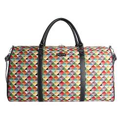 Signare Gobelin-Gepäcktasche für Reisen und Sport/große Reisetasche für Damen Sporttasche Damen mit Farbmuster Designs (bunt geometrisch) von Signare