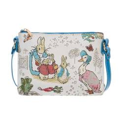 Signare Peter Rabbit Tapisserie Crossbody Bag Umhängetasche Kleine Umhängetasche für Damen, beige, small von Signare