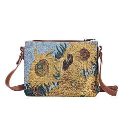 Signare Tapisserie Damen Taschen inspiriert von Vincent Van Gogh, Sonnenblume (Cross Body Bag) von Signare
