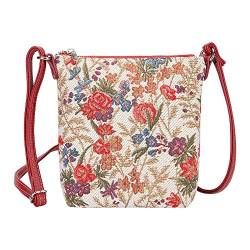 Signare Tapisserie Kleine Crossbody Bag Sling Bag für Frauen mit Blumenwiese Design von Signare