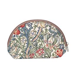 Signare Tapisserie Kosmetiktasche klein, schminktasche Damen und kulturtasche Damen mit William Morris Designs (Goldene Lilie) von Signare