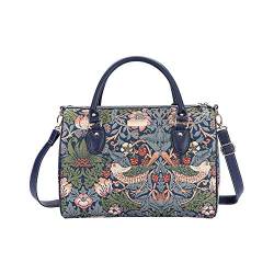 Signare Tapisserie reisetasche damen, sporttasche damen, weekender damen, reisetasche groß mit William Morris Designs (Erdbeerdieb Blau) von Signare