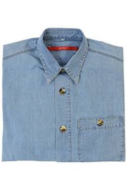 Signum Hemd Jeanshemd Herren Kurzarm Classic Cut, Farbe:hellblau;Herrengrößen:S von Signum