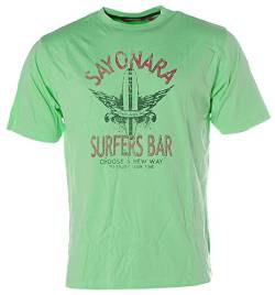 Signum Herren Kurzarm Shirt T-Shirt Rundhals Sayonara Surfers Bar Mint L von Signum