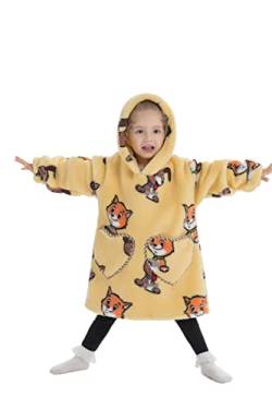 Siikarte Kinder Kapuzendecke 2-13 Jahre Weiches Fleece Tragbare Hoodie Decke für Mädchen Jungen von Siikarte