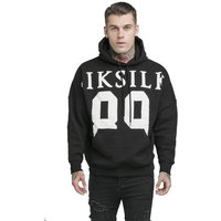 Siksilk Hoodie SikSilk Herren Hoodie RELAXED FIT HOODIE SS-19440 Black White Schwarz von SikSilk