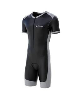 Sikma Herren Skinsuit Gepolsterter Einteiler Trisuit Bike Top Short - schwarz/blau - m von Sikma