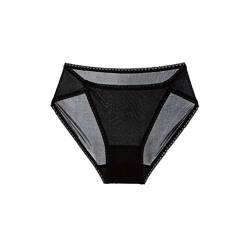 SilRiver Damen 100% Seiden Komfortable Höschen Unterwaesche Seide Slips (Schwarz,Medium) von SilRiver