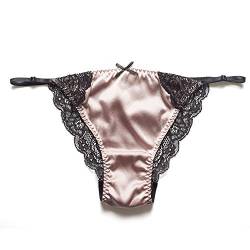 SilRiver Damen Seidensatin Sexy Spitzen Unterwäsche Höschen Bikinihose Tanga Hipster von SilRiver