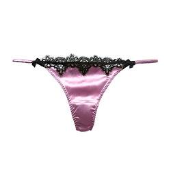 SilRiver Damen Seidensatin Sexy Spitzen Unterwäsche Tanga Höschen G-String & T-Back von SilRiver