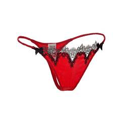 SilRiver Damen Seidensatin Sexy Spitzen Unterwäsche Tanga Höschen G-String & T-Back von SilRiver