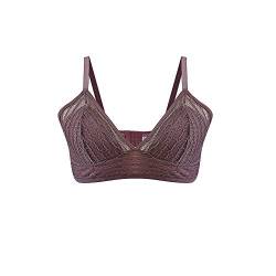 SilRiver Damen aus Spitze Bralette Bügelloser Seiden-BH (Large, Pflaume) von SilRiver