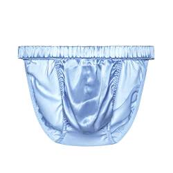 SilRiver Herren Seidensatin Bikini Tasche Tanga Slips Seide Unterwäsche Höschen (Himmelblau, XL) von SilRiver