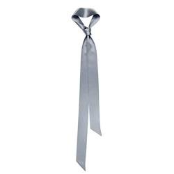 SilRiver Women's 100% Silk Skinny Scarf, Necktie Choker, Sash Tie,Headdress, Fashion Accessories (Silver Grey) von SilRiver