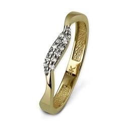 GoldDream Ring 8 Karat Gold Gr.58 333er Gelbgold Welle Zirkonia weiß D2GDR501Y58 ein schönes Geschenk zu Weihnachten, Geburtstag, Valentinstag für die Frau von SilberDream