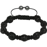 SilberDream Armband SilberDream Shamballa Armband schwarz (Armband), Damen Armband (Shamballa Kugeln) ca. 18cm, ca. 23cm, Farbe: schwarz von SilberDream