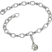 SilberDream Charm-Einhänger Set SilberDream 925 Charms Perle Silber Armband (Charmssets, 2-tlg), Damen Charms Armband aus 925er Sterling Silber, Farbe: silber, Perle von SilberDream