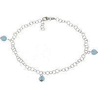 SilberDream Fußkette mit Anhänger SilberDream Fußkette hellblau für Damen, Damen Fußkette Kugel aus 925 Sterling Silber, Farbe: hellblau von SilberDream