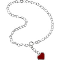 SilberDream Fußkette mit Anhänger SilberDream Fußkette rot für Damen 925er, Damen Fußkette Herz aus 925 Sterling Silber, Farbe: rot von SilberDream