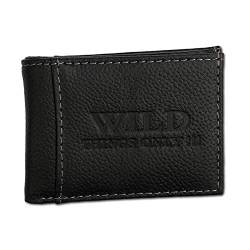 SilberDream Geldbörse Brieftasche schwarz Echt-Leder DrachenLeder 9.5x1.5x6.5cm D4OPJ800S Portemonnaie von SilberDream