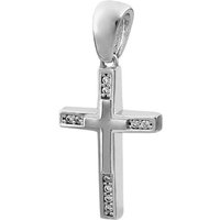 SilberDream Kettenanhänger SilberDream Kreuz Kettenanhänger Zirkonia, Kreuz Kettenanhänger 925 Sterling Silber, Farbe: silber, weiß von SilberDream