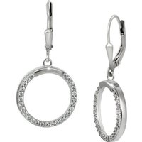 SilberDream Paar Ohrhänger SilberDream Damen Ohrringe Silber (Ohrhänger), Damen Ohrhänger Round aus 925 Sterling Silber, Farbe: silber, weiß von SilberDream