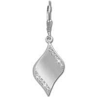 SilberDream Paar Ohrhänger SilberDream Ohrringe Damen 925 Silber (Ohrhänger), Damen Ohrhänger Welle aus 925 Sterling Silber, Farbe: silber, weiß von SilberDream