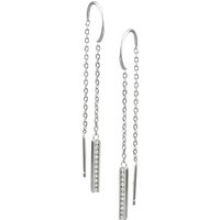 SilberDream Paar Ohrhänger SilberDream weiß Stab Ohrringe Zirkonia (Ohrhänger), Damen Ohrhänger Stab 925 Sterling Silber, weiß von SilberDream