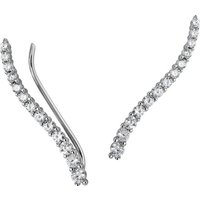 SilberDream Paar Ohrklemmen SilberDream weiß Ear Cuff Ohrringe (Ohrklemme), Damen Ohrklemme Ear Cuff 13 kleine Zirkonias 925 Sterling Silber, weiß von SilberDream