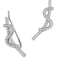 SilberDream Paar Ohrklemmen SilberDream weiß Ear Cuff Wave Ohrringe (Ohrklemme), Damen Ohrklemme Halbmond Ear Cuff 925 Sterling Silber, weiß von SilberDream