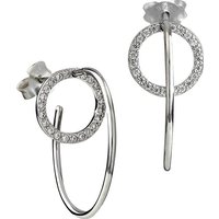 SilberDream Paar Ohrstecker SilberDream weiß Creole Ohrringe Zirkonia (Ohrstecker), Damen Ohrstecker Creole 925 Sterling Silber, weiß von SilberDream