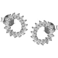 SilberDream Paar Ohrstecker SilberDream weiß Sonnenkranz Ohrringe (Ohrstecker), Damen Ohrstecker Stern offen 925 Sterling Silber, weiß von SilberDream