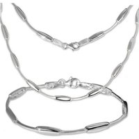 SilberDream Schmuckset SilberDream Collier & Armband matt Design (Schmuckset, 2-tlg., Schmucksets), Damen Schmucksets aus 925 Sterling Silber, Farbe: silber von SilberDream