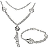 SilberDream Schmuckset SilberDream Collier & Armband matt Drop (Schmuckset, 2-tlg., Schmucksets), Damen Schmucksets aus 925 Sterling Silber, Farbe: silber von SilberDream