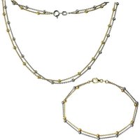 SilberDream Schmuckset SilberDream Kugeln Kette und Armband gold (Schmuckset, 2-tlg., Schmucksets), Damen Schmucksets aus 925 Sterling Silber, vergoldet (Gelbgold 333), F von SilberDream