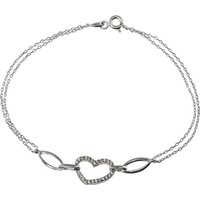 SilberDream Silberarmband SilberDream Armschmuck 19cm 925 Silber (Armband), Damen Armband (Herz) ca. 19cm, 925 Sterling Silber, Farbe: silber, wei von SilberDream