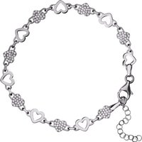 SilberDream Silberarmband SilberDream Damen Armband Zirkonia-Herzen (Armband), Damen Armband (Herzen) ca. 19cm - 21,5cm, 925 Sterling Silber, Farbe: von SilberDream