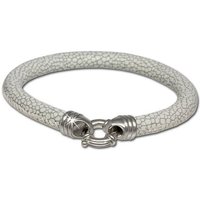 SilberDream Silberarmband SilberDream Leder Armband weiß 6mm (Armband), Armbänder für Damen aus 925 Sterling Silber, Farbe: weiß von SilberDream