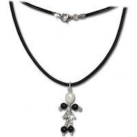 SilberDream Silberkette SilberDream Dancer Halskette weiß schwarz, Halsketten (Dancer) ca. 45cm, 925 Sterling Silber, Farbe: weiß, schwar von SilberDream