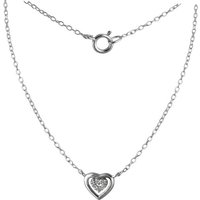 SilberDream Silberkette SilberDream Herz Halskette Silber Damen, Halskette (Herz) ca. 45cm, 925 Sterling Silber, Farbe: silber von SilberDream