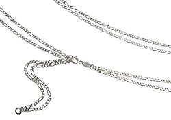 Bauchkette Bikinikette 2reihig - massiv 925 Silber Figarokette Länge wählbar von 65-110cm von Silberketten-Store