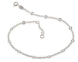 Fußkette Silber (Erbskette) mit Schliff - 2mm Breite - Länge wählbar 23-30cm - echt 925 Silber von Silberketten-Store