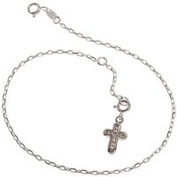 Silberkettenstore Fußkette Fußkette Anker 1,7mm mit Kreuz - 925 Silber, Länge wählbar von 23-30c von Silberkettenstore