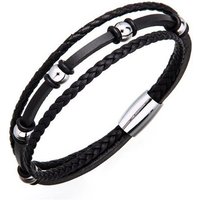 Silberkettenstore Lederarmband Lederarmband 0625_1 - 3reihig, schwarz von Silberkettenstore