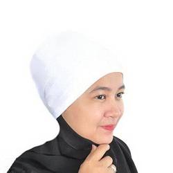 Silk Story Handgefertigter Hijab Volumizer Cap Turban unter Schal Motorhaube Schal Chemo Haar Kopfabdeckung Baumwolle - Weiß - Einheitsgröße von Silk Story