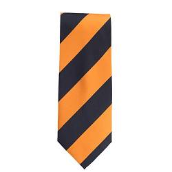 Silk Ties Krawatte Klassisch Seide Blau Orange Gestreift Seidenkrawatte 8,5 cm von Silk Ties