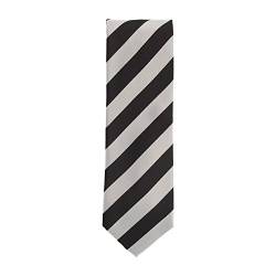 Silk Ties Krawatte Klassisch Seide Grau Schwarz Diagonal Gestreift 8 cm von Silk Ties