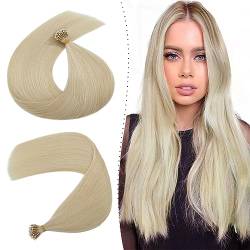 Silk-co Haarteile Echthaar Nanoring Extensions Loop Haarverlängerung 100% Human Hair Weich Natürlich Hair Extensions 1g 50 Strähnen 50g 40cm #70 Weißlich von Silk-co