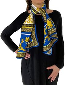 Damenschal made in Italy 100% Seidensatin - Einheitsgröße 90x140 im quadratischen Stil für alle Jahreszeiten - Damenschal Eleganter Pashmina-Schal Damenwinter ideal für Geschenkideen (MEGARA) von Silk of Como